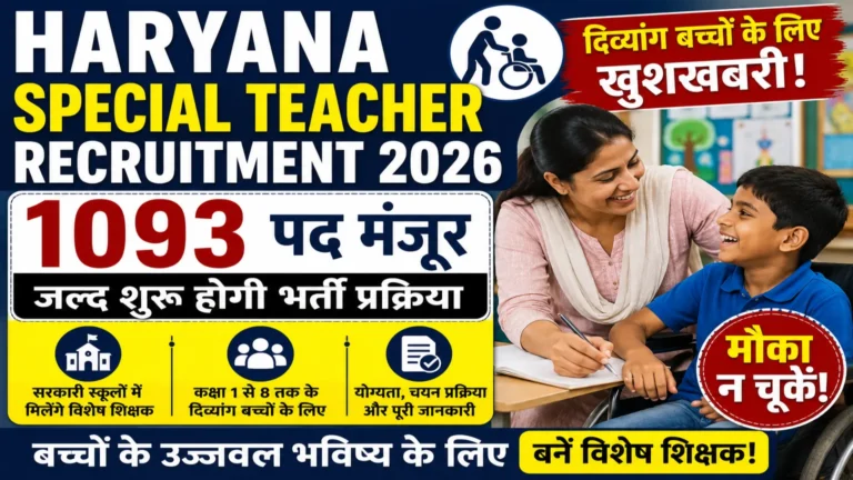 Haryana Special Teacher Recruitment 2026
