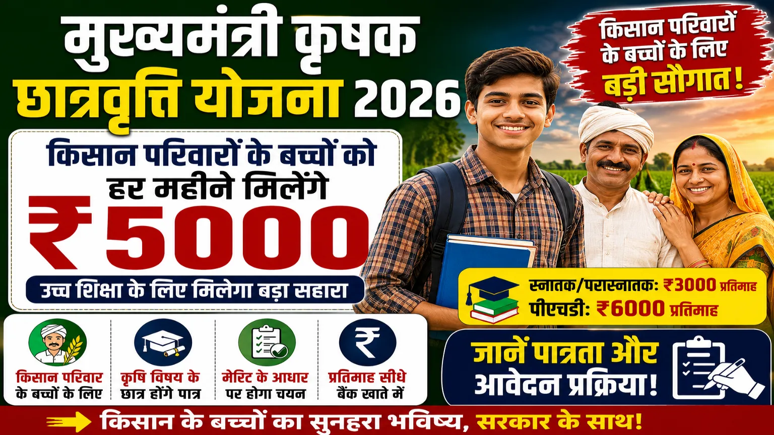 Mukhyamantri Krishak Scholarship Scheme 2026
