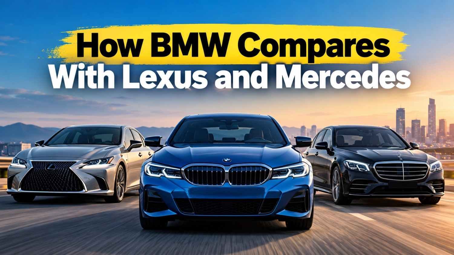 BMW, Lexus, and Mercedes-Benz luxury sedans compared for BMW U.S. luxury car sales Q3 2026.