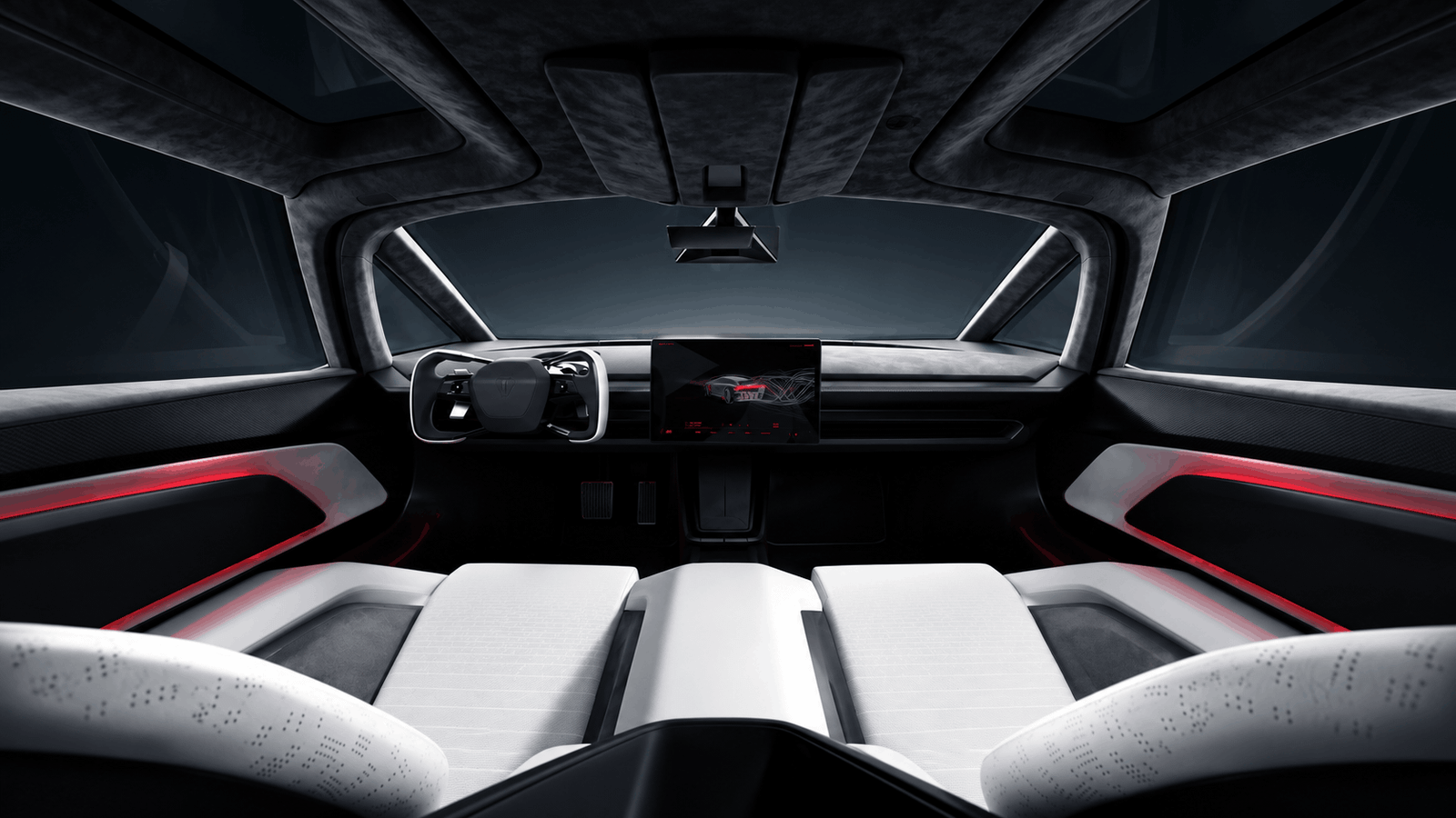 flying tesla interior